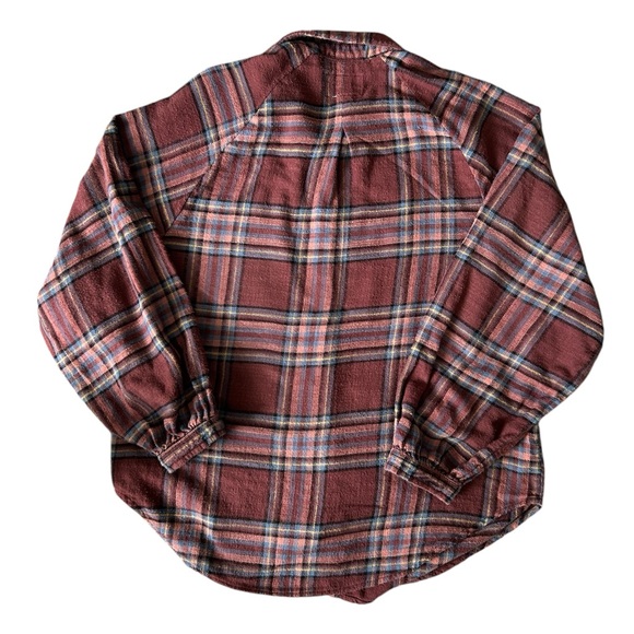 5/$25 American Eagle women’s 100% cotton button up flannel shirt size medium - Picture 4 of 7